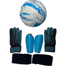 Feyza Design 5 No 4 Astar Makine Dikişli Futbol Topu ve Kaleci Eldivenleri Seti