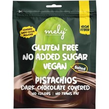 MELY GLUTENSİZ ŞEKER İLAVESİZ VEGAN ÇİKOLATA KAPLI PREMİUM ANTEP FISTIKLI 50 GR