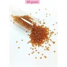 Hobilinka Dökme Cam Kum Boncuk (11/0) 2 mm - 60 Gram -  Koyu Bal Rengi - BNC070
