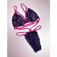 Nuitamore Fuşya-Lacivert Sütyen Takım