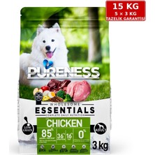 PURENESS Az Tahıllı Tavuklu Yetişkin Kuru Köpek Maması 15 kg %85 Hayvansal Protein Hassas Sindirim Hidrolize Protein Glukozamin & Kondroitin Eklem Sağlığı Omega 3-6 Biotin Tüm Irklar