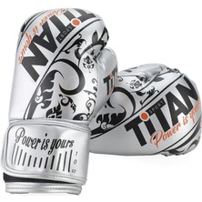 Feyza Design Gümüş Renkli Suni Deri Boks Eldiveni - Şık ve Dayanıklı