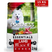 PURENESS Az Tahıllı Kuzu Etli Yetişkin Kuru Köpek Maması 15 KG %85 Hayvansal Protein Hassas Sindirim Hidrolize Protein Glukozamin & Kondroitin Eklem Sağlığı Koku Kontrolü Omega 3-6 Biotin Tüm Irklar