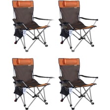 Kılıçaslan Camp Madfox 4'lü Prowler 3 Kademeli Yatabilen Kamp Sandalyesi Brown/orange