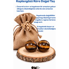 OM Rituals Kaplangözü Küre Doğal Taş 2'li Ahşap Standlı Enerji Çalışmalara Özel Set