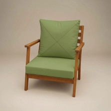 Gullfoss Yeşil Pofidik Arkalıklı Bahçe ve Balkon Sandalye Minderi Seti