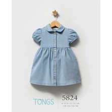Tongs Baby Kız Bebek Universe Jeans Düğmeli Elbise Mavi 5824