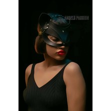 Hobilinka Deri Kedi Maskesi - Deri Maske - Seksi Maske - BRF558