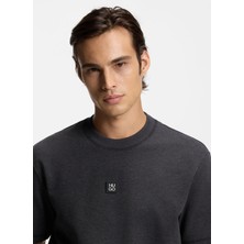 Hugo Gri Erkek Relaxed Logo Baskılı T-Shirt 50553173_DILANSO