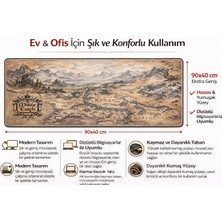 vooka 90X40 cm Orta Dünya Harita Tasarımlı Mouse Pad – Extra Large Gaming ve Ofis Masa Matı