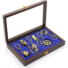 Hobilinka Ahşap Kutulu Pirinç 6'lı Anahtarlık Seti