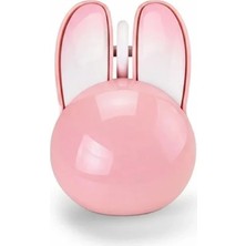 Hobilinka Tavşan Figürlü Kablosuz Mouse Pil Dahil Etiket Hediyeli Pembe