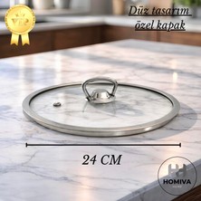 Homiva Home Cam Tencere Kapağı DÜZ-24CM