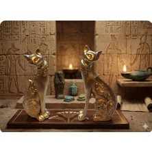 Ayder Online Satış 13  cm -18  cm  Ebatlarda  Kırılmaz Polyester 2 Li Kedi Biblo