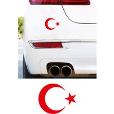 Mıgnatıs Türk Bayrağı Ay Yıldız Araba Oto Sticker - Motor Sticker - Ay Yıldız Çıkartma