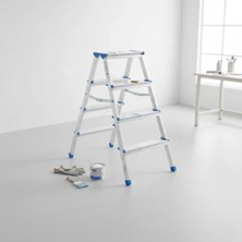 Hobilinka 4+4 Çift Basamaklı Alüminyum Metal Merdiven