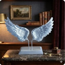 Ayder Online Satış 25 cm -30 cm LIK Ebatlarda Kırılmaz Polyester,melek Kanadı Desenli Biblo