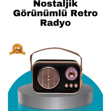 Hobilinka Retro Tarz Kablosuz Radyo – Bluetooth, USB ve Tf Kart Girişli