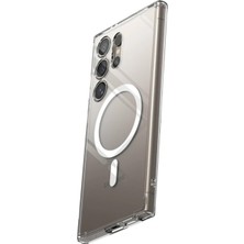 Nettech Samsung Galaxy S24 Ultra Uyumlu Transparan Magsafe Seri Arka Koruma Kılıf