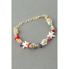 Bijuteri Net Deniz Kabuğu Kırık Doğaltaş Bileklik