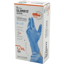 Hobilinka Reflex Slimfit Glove KOD-025 L-Xl Mavi Pudrasız Muayene Eldiven 100LÜ (4887)