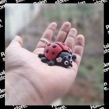 Ralen Uğur Böceği Tasarımlı 3D Baskı Anahtarlık – Sevimli Mini Uğur Böceği Figürlü Anahtarlık, Dekoratif Çanta ve Anahtar Aksesuarı