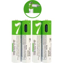 Hobilinka Type-C Ile Şarjolabilen 4 Lü Aaa 1.5V Lityum Ince Şarjlı Kalem Pil 750 Mah Uzun Ömürlü