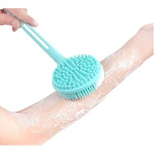 Hobilinka Çift Taraflı Silikon Uzun Saplı  Banyo Fırçası CM-331 (4887)