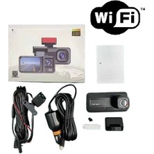 Hobilinka Araç Kamerası - 3 Kameralı Wifi Ön , Iç ve Arka Full Hd Dvr Araç Içi Ekranlı Kamera