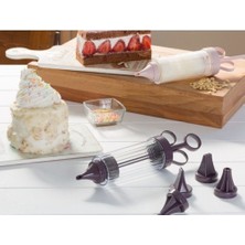 Hobilinka Krema Pompası Seti -Pasta Kek Süsleme Krema Şekillendirme Aparatı Seti