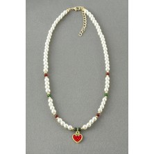 Bijuteri Net Çilek Inci Boncuk Kolye