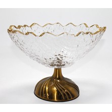 Hobilinka Gold Detaylı Eskitme Ayaklı Dekoratif Cam Sunumluk