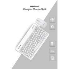 Hobilinka Beyaz Kablosuz Klavye ve Mouse Seti