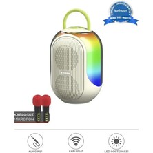 Hobilinka Bluetooth Hoparlör Çift Mikrofonlu Kablosuz Parti Speaker Beyaz