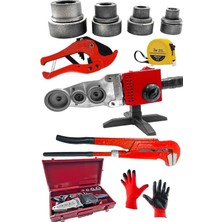 Moonshop Pro Çift Residanslı Isı Ayarlı Pprc Büyük Plastik Boru Kaynak Makinesi Metre Maşalı Boru Anahtarı..