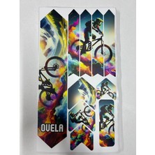 Feyza Design Çok Renkli Dağ Bisikleti Kadro Sticker Seti