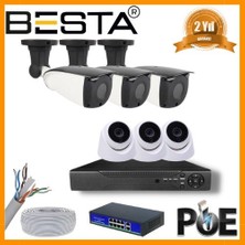 Sylar 5 Mp 3 Iç Mekan 3 Dış Mekan Kameralı Ip Poe Güvenlik Seti