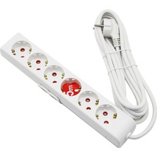 Hobilinka Rı-Tech  6lı - 5mt  Uzatma Kablo - Topraklı Grup Priz  001 175 610002 05 00 (4887)