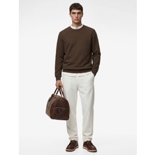 Koton Straight Fit Cepli Duble Paça Beli Bağcıklı Pantolon
