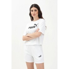 Puma Essential No. 1 Logo Kadın Beyaz Crop Top 68497202