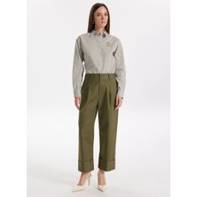 Lauren Ralph Lauren Yüksek Bel Slim Fit Yeşil Kadın Pantolon 200871814012