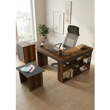 Robin Home Boston L Ofis Çalışma Masası Ofis Takımı Masa Sehpa Keson Barok-Antrasit