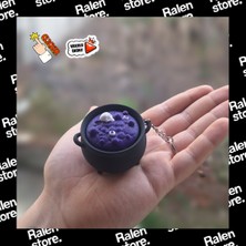 Ralen Cadı Kazanı Tasarımlı Clicker Anahtarlık – Basmalı Fidget Özellikli 3D Baskı Anahtarlık, Stres Giderici Mini Oyuncak