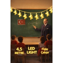 Pairla 4,5 Metre 3 Yıldız 1 Ay Led, 23 Nisan Süsleri 23 Nisan Okul Anaokulu Süslemeleri
