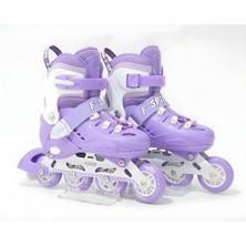 Feyza Design Ayarlanabilir Işıklı Paten - Çocuk ve Yetişkin Için Mor