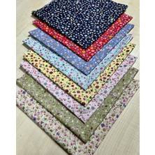 Çıtır Çiçek 50*50 cm 8'li Parça Poplin Kumaş Set