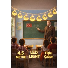 Pairla 4,5 Metre 3 Yıldız 1 Ay Led, 23 Nisan Süsleri 23 Nisan Okul Anaokulu Süslemeleri
