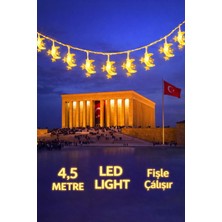 Pairla 4,5 Metre Cami Desenli Led, 23 Nisan Süsleri 23 Nisan Okul Anaokulu Süslemeleri