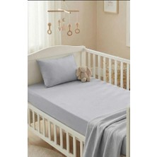 Kanz Bebek Lastikli Çarşaf Seti Ranforce %100 Pamuk 70X140+20 cm - Gri