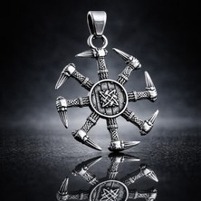 Sonsuzluk Yaşam Döngüsü Güç ve Bağlılık Simgesi Paslanmaz Çelik Rune Sembol Viking  Kolye